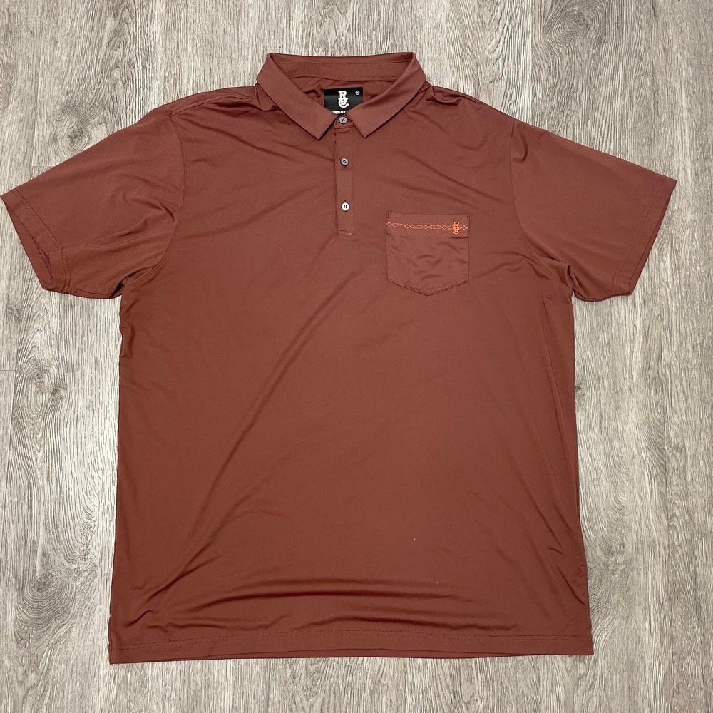 Raised by Coyotes Polo Shirt Mens 2XL Red Brown Short Sleeve Performance Golf